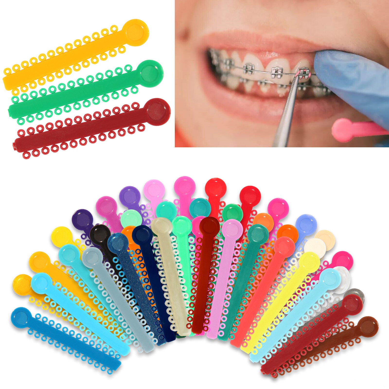 1040 Orthodontic Ligature Ties Elastic Rubber Band Ligadura Ortodoncia Bracket