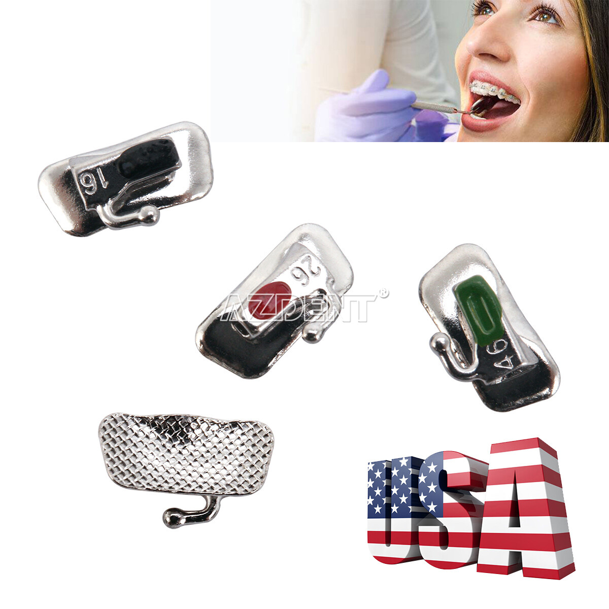 10pack Dental Tubo bucal de ortodoncia Roth022 1er Molar Bondable Láser de sopor