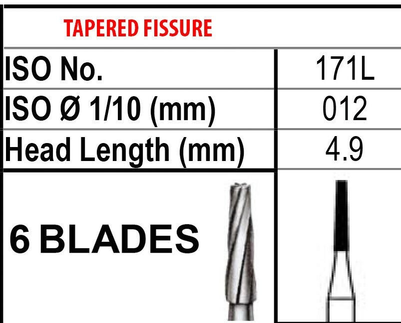FG 171L Beavers Carbide Burs FG171L Bur #171L Friction Grip Made in Canada