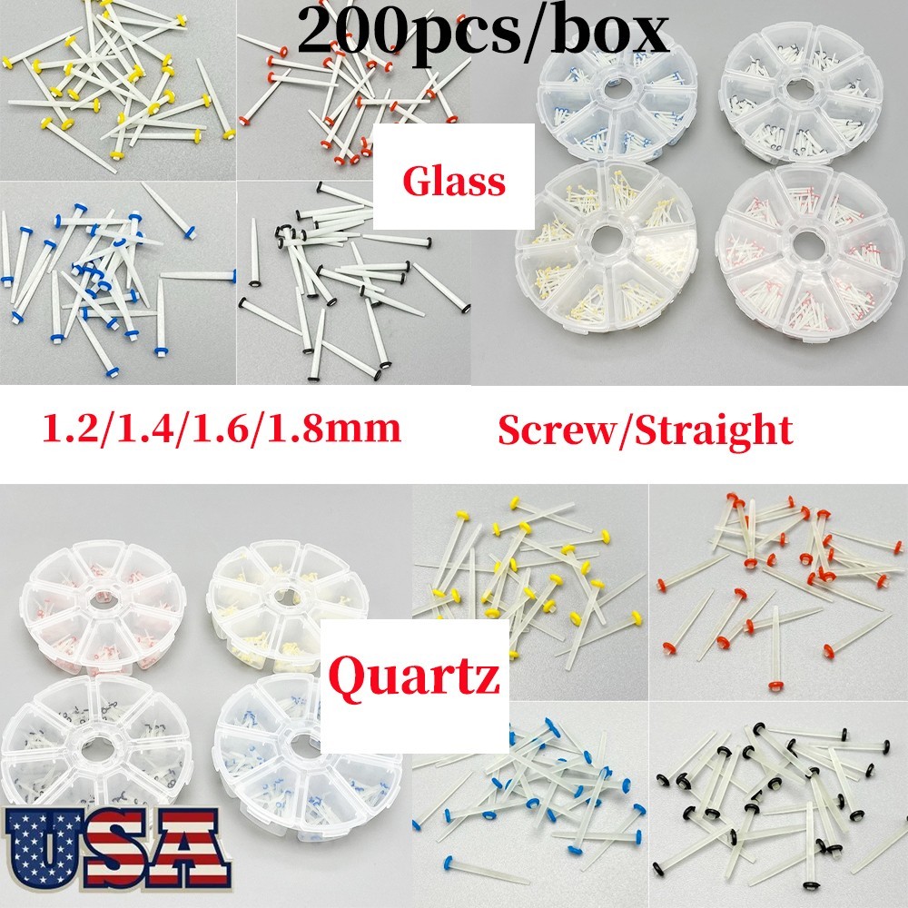 Dental Glass Quartz Fiber Post Root Canal Pin Straight Screw Restorative 1.2-1.8