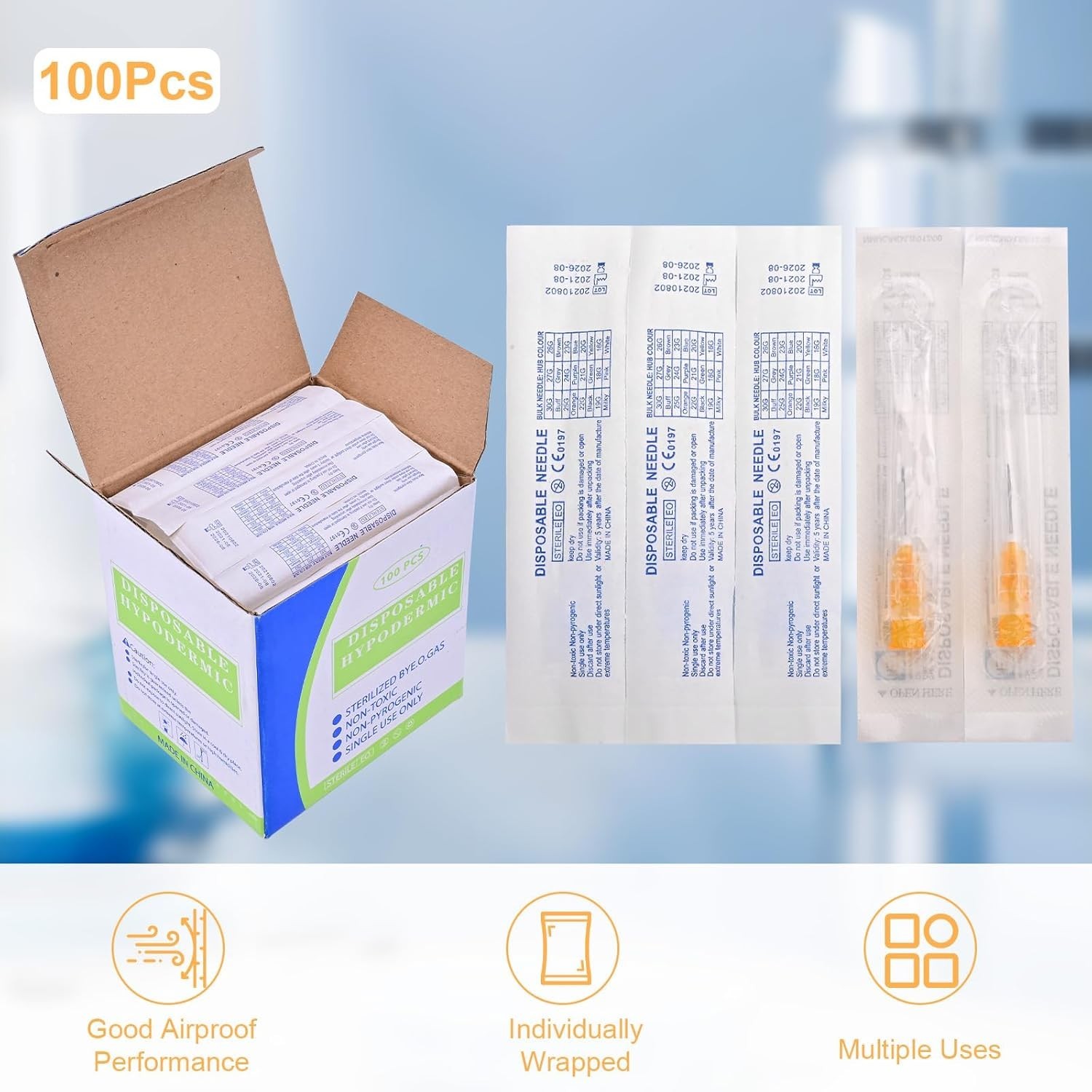 High-Quality 100 pcs 25 Ga 25mm Needle Set – Secure Connections for Measurement