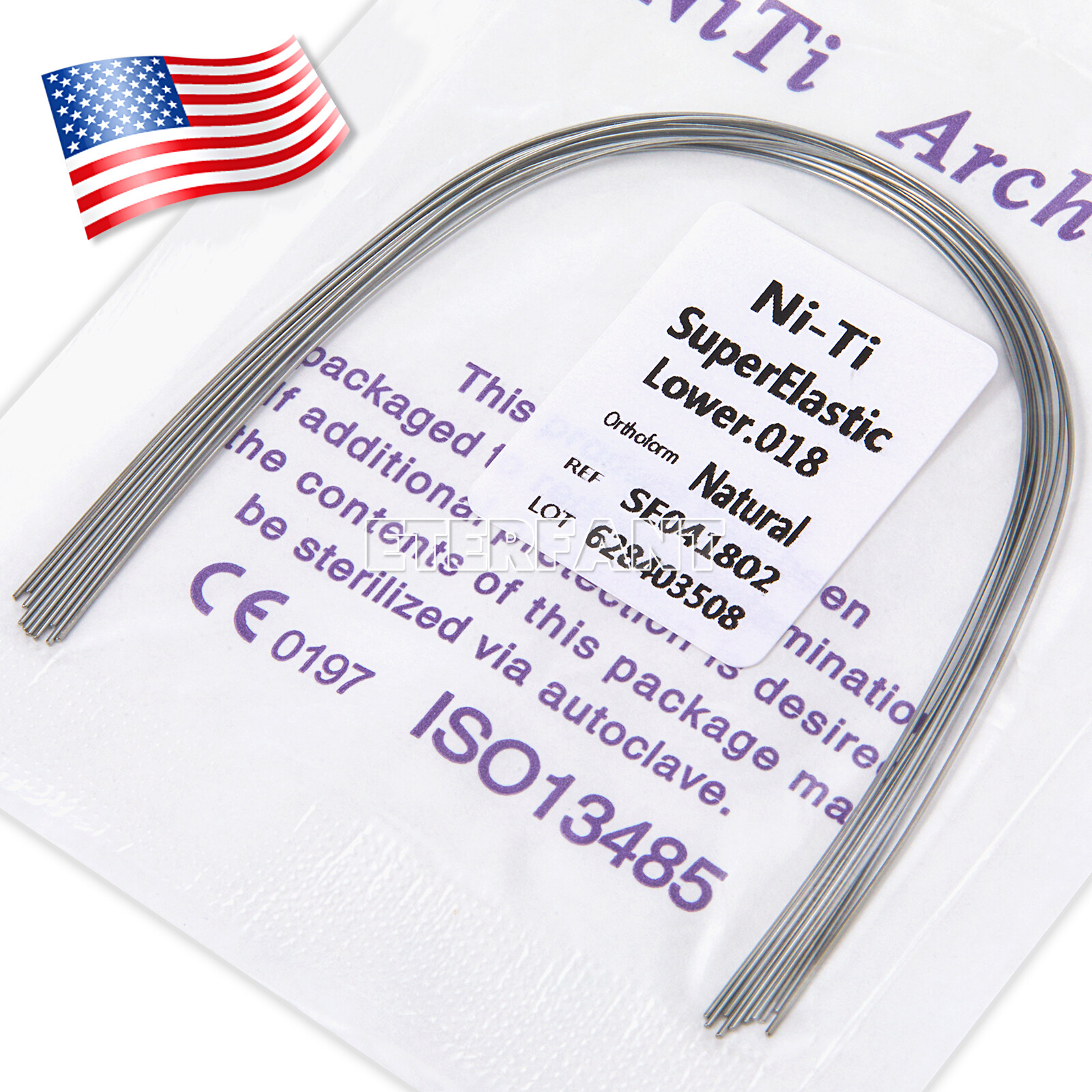 ETERFANT Dental Ortho Arch Wires Super Elastic NiTi/Stainless Steel Round US