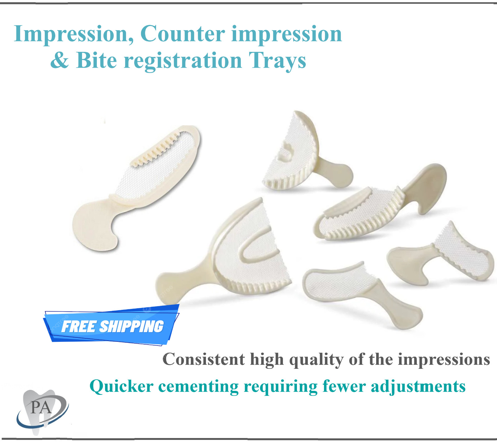 Dental Impression Bite Registration Triple Trays Mold (Choose Size & Quantity)