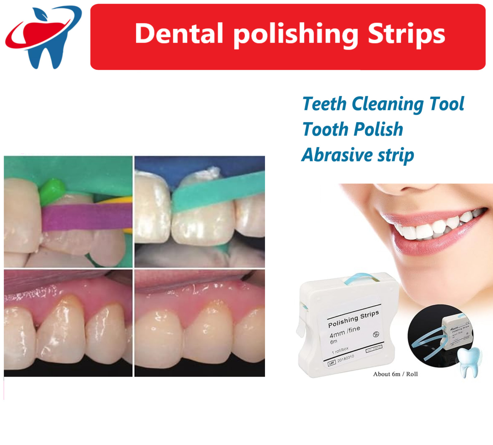 Dental Polishing Strips – Tooth Polisher Teeth Cleaning Abrasive Strip Oral Care