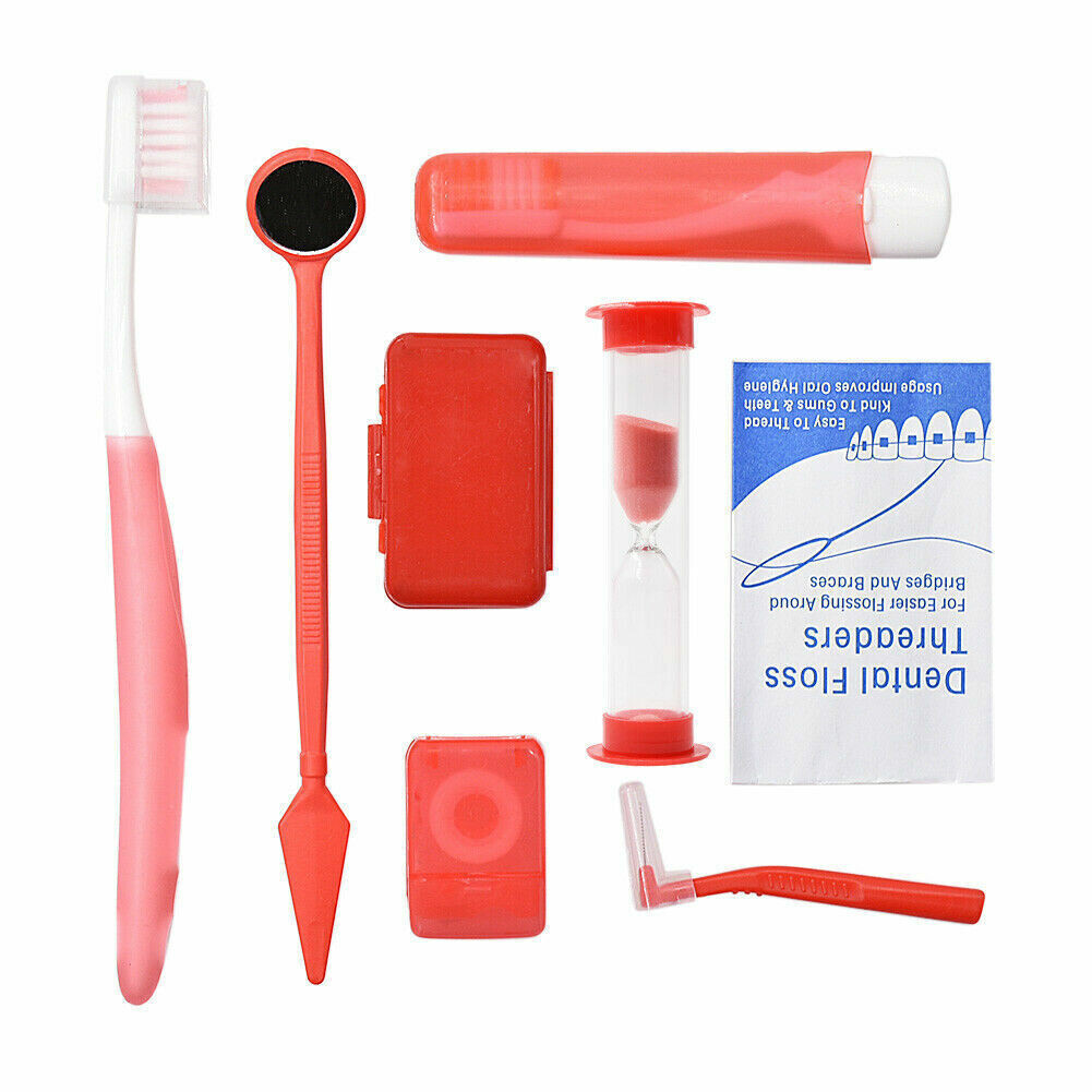 Dental Orthodontic Wax/Teeth Oral Care Orthodontic Kit Brush Floss Thread Mirror