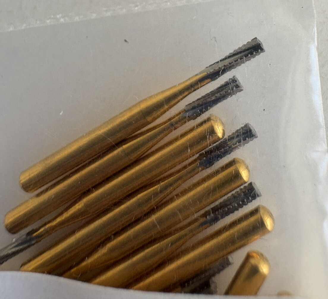 Bulk 50 PCS Gold FG #GW557 straight fissure restorative removal carbide bur
