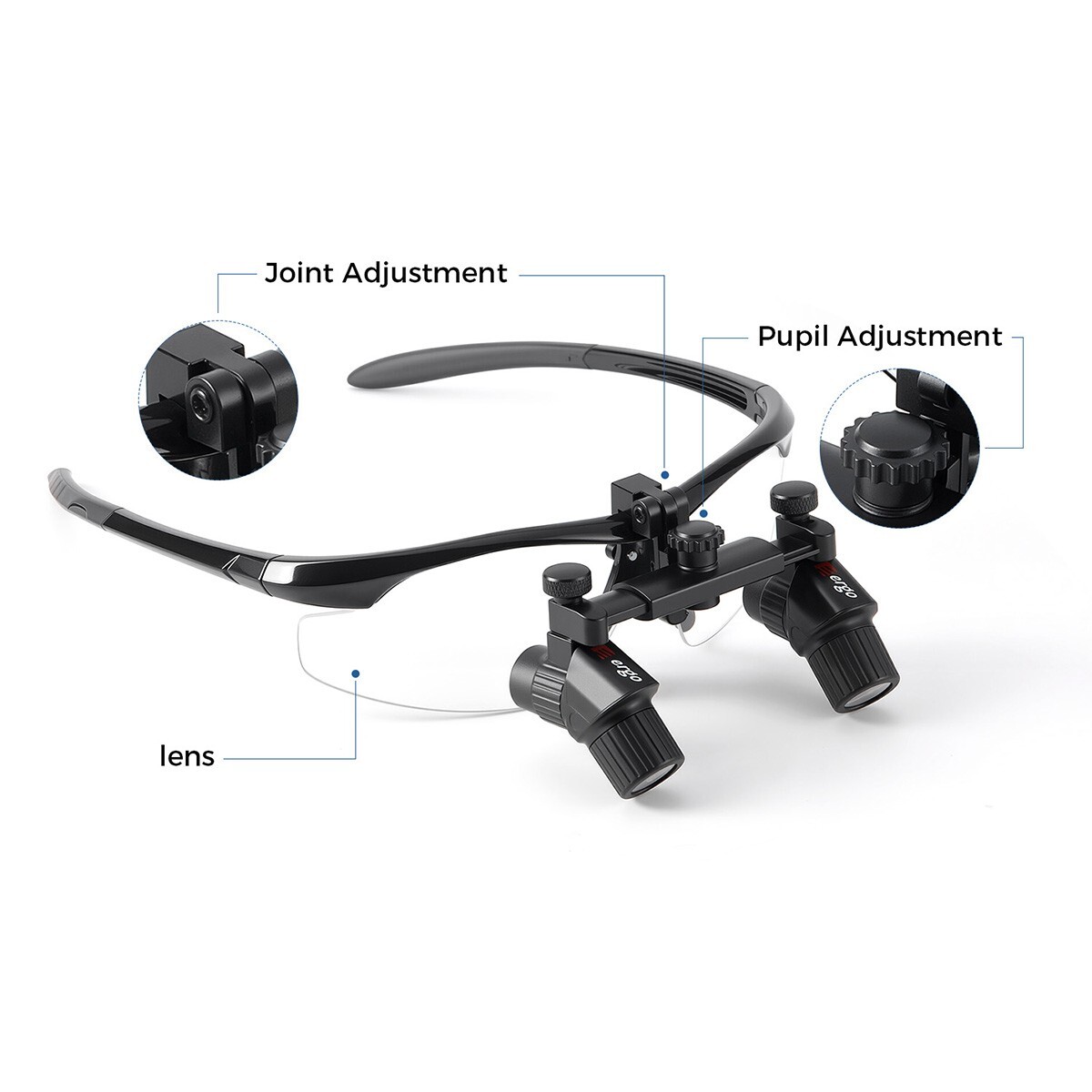 4.0X Dental Surgical Medical Loupes Magnifier Binocular Ergo /LED 5W Headlight