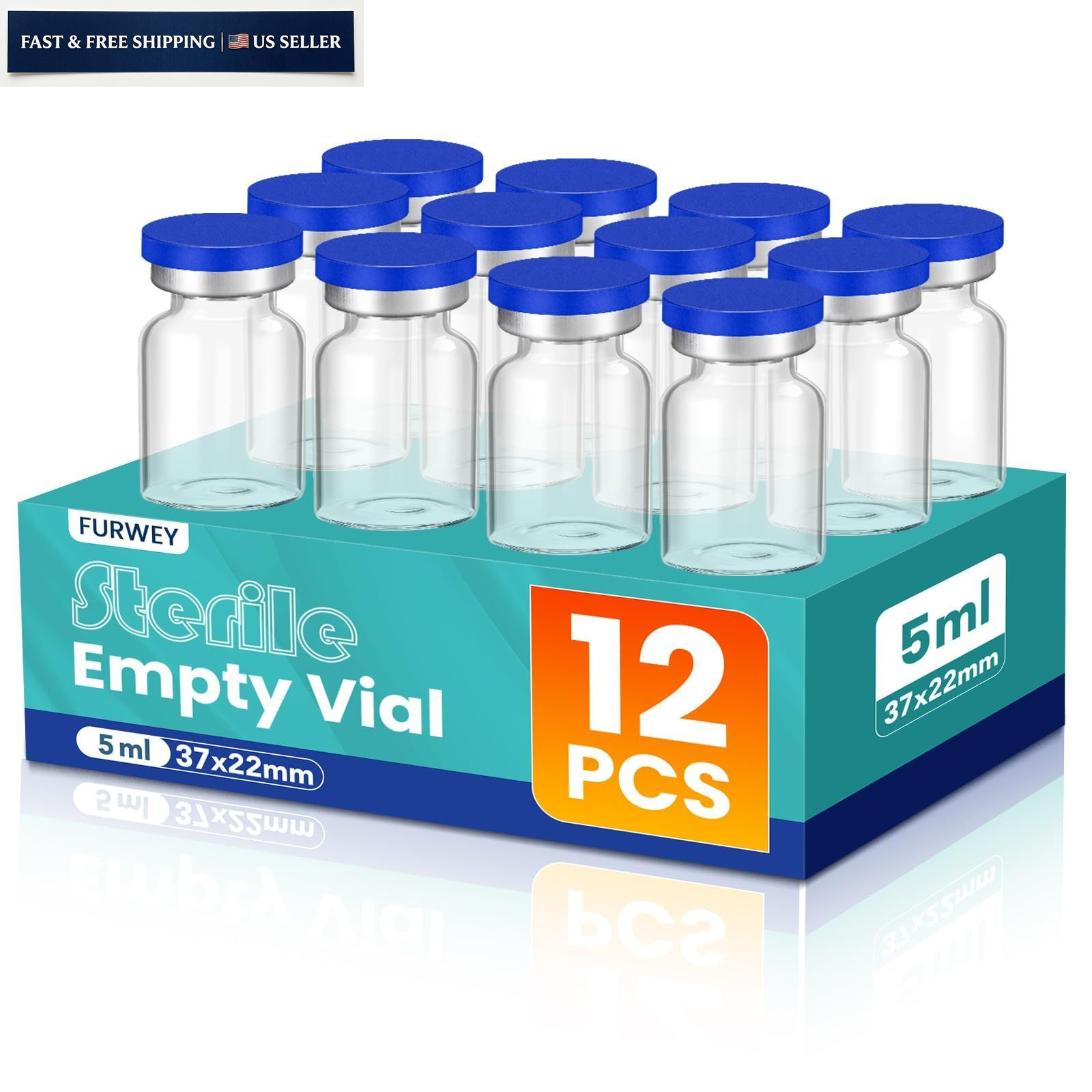 5ml Sterile Vials with Self Healing Injection Port and Sealing Cap, 5ML-12P