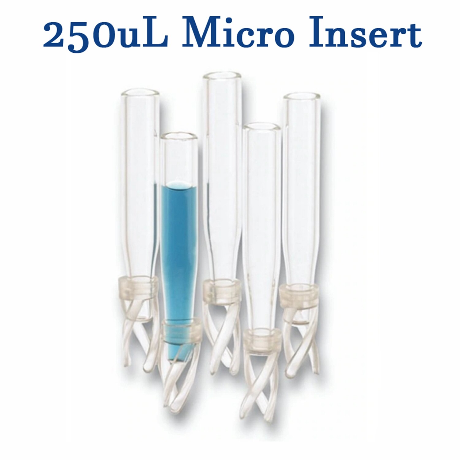 5000pcs 250uL Vial Insert Clear Micro-Insert Glass Polyspring Bottom HPLC LAB GC