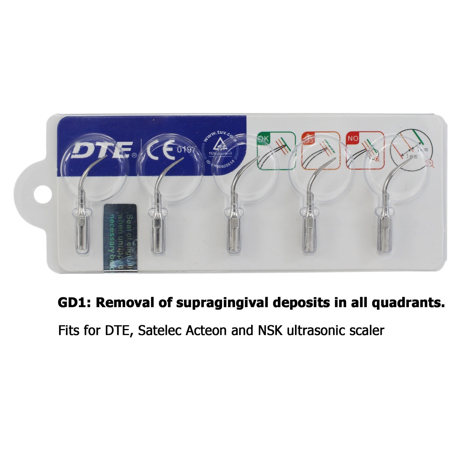 Satelec ACTEON NEWTRON LED Handpiece Dental DTE Ultrasonic Piezo Scaler Tips GD1