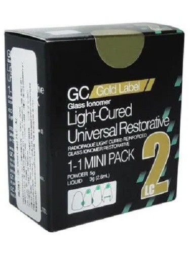 GC Fuji II LC Light Cured Restorative Glass Ionomer Dental Cement Mini Pack