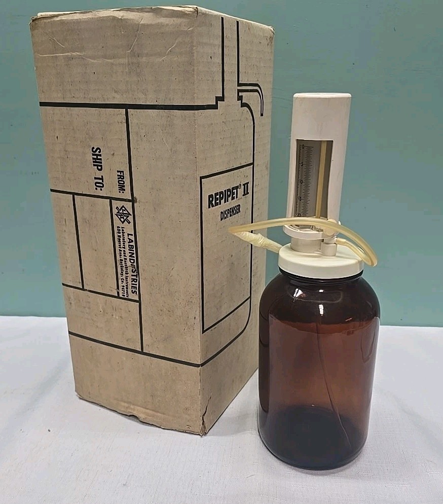 Vintage Standard Amber Glass Labindustries Repipet II 20.0mL