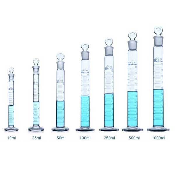 5ml – 1000ml Transparent Graduated Measuring Cylinder with Stopper Lab Supplies