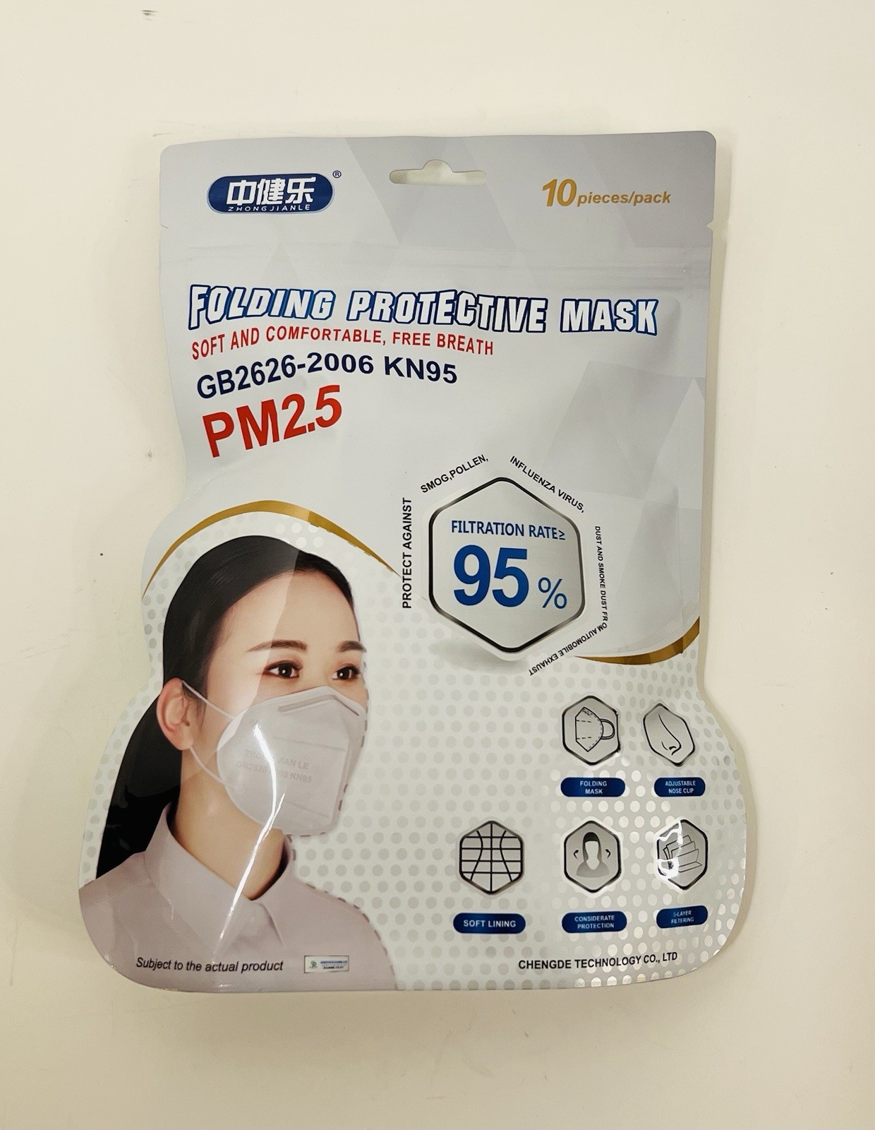 KN95 – Folding Respiratory Protective Mask – Sealed 10 Pack New