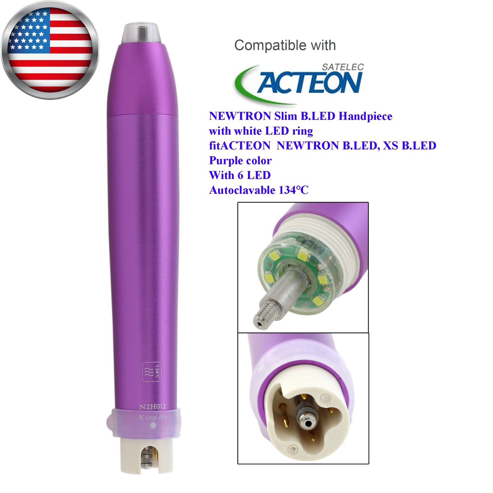 Dental Ultrasonic Scaler ACTEON Tip H3 10X 1S Piezo NEWTRON Slim B.LED Handpiece