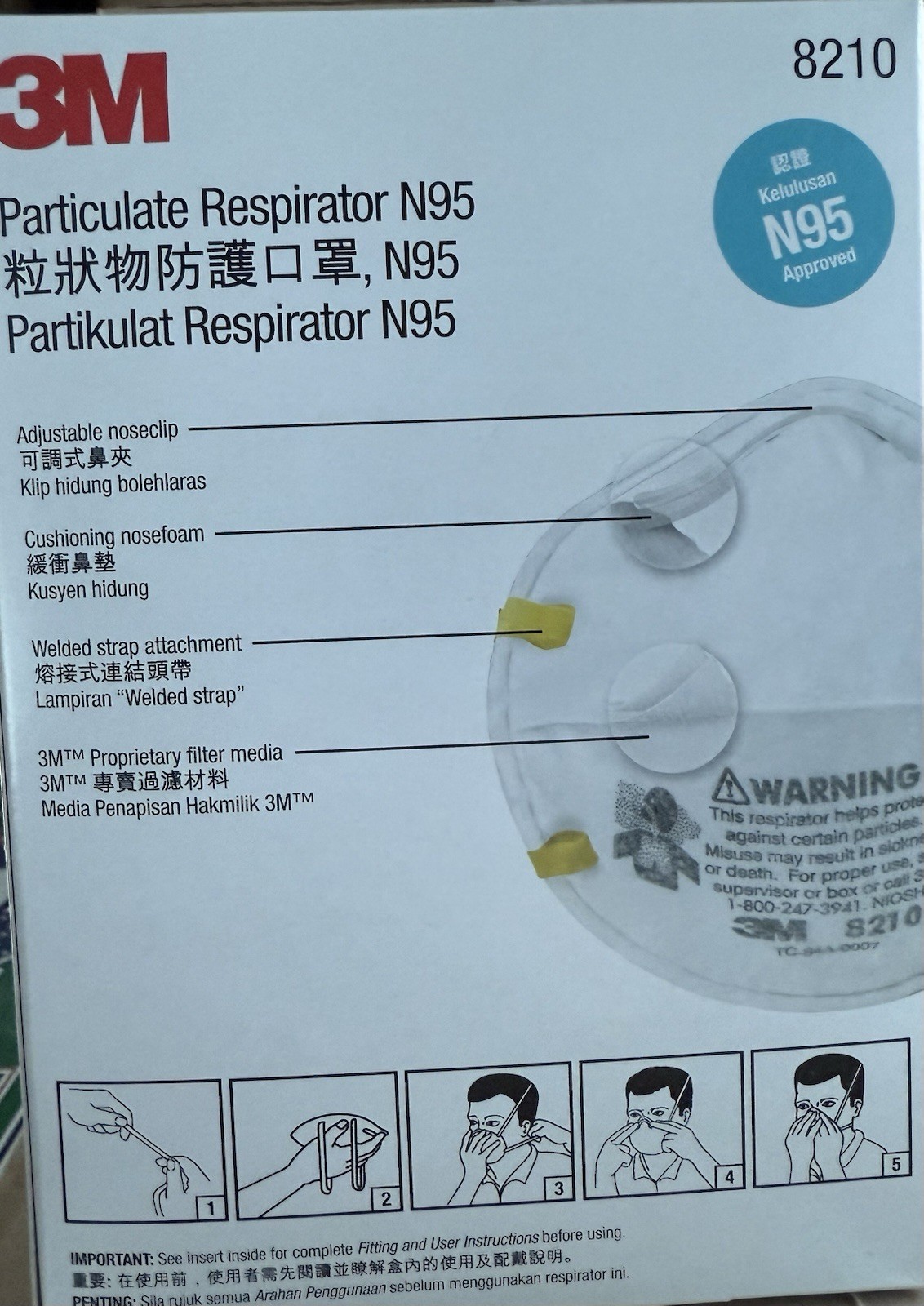 3M 8210 N95 Performance Respirator Mask – 20 Pack