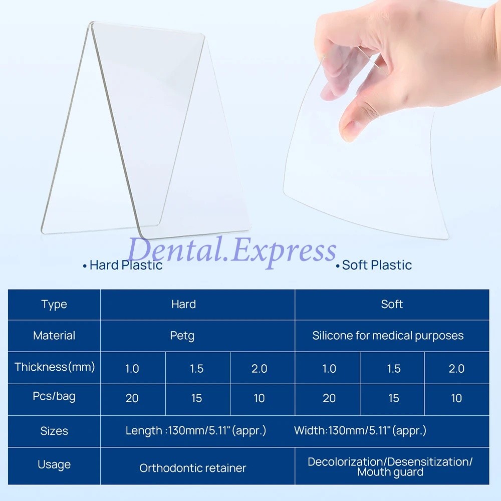 Dental Orthodontic Splint Retainer Vacuum Forming Sheet Soft/Hard 0.8mm-3.0mm