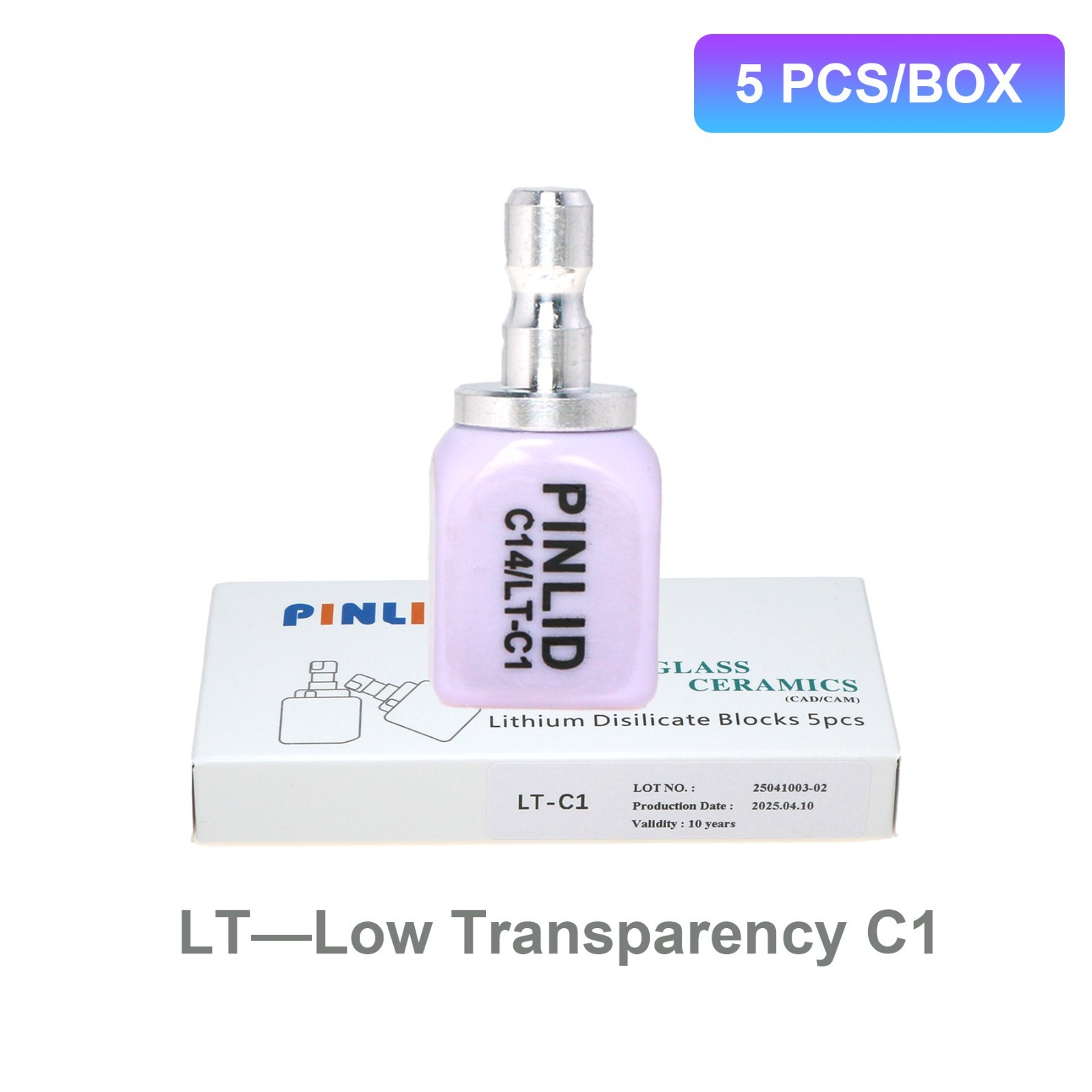 5Pcs/Box C14 LT Dental Block Lithium Disilicate CEREC Translucency Dentistry Lab