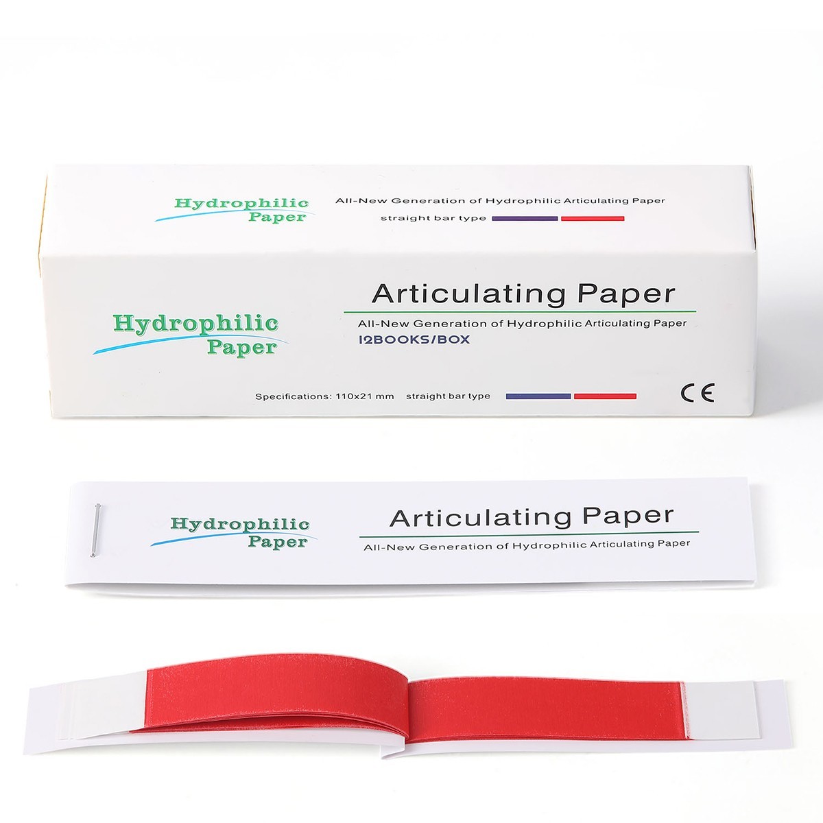 144 Sheets Dental Articulating Paper Hydrophobic Double Sided Strips Bite Paper