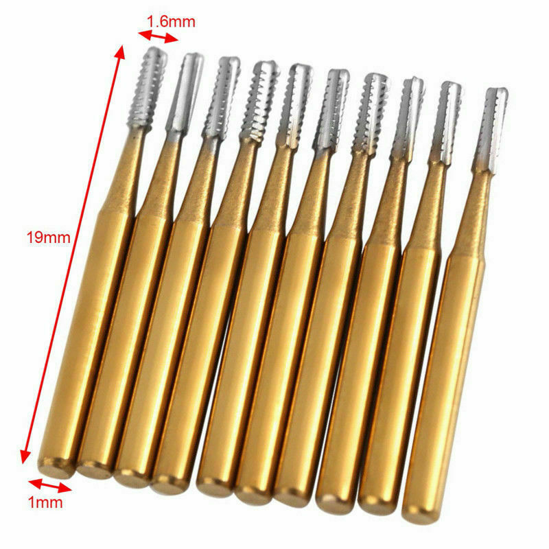 10Pcs Dental Tungsten Carbide Burs Crown Cutter Cutting Transmetal FG 1957
