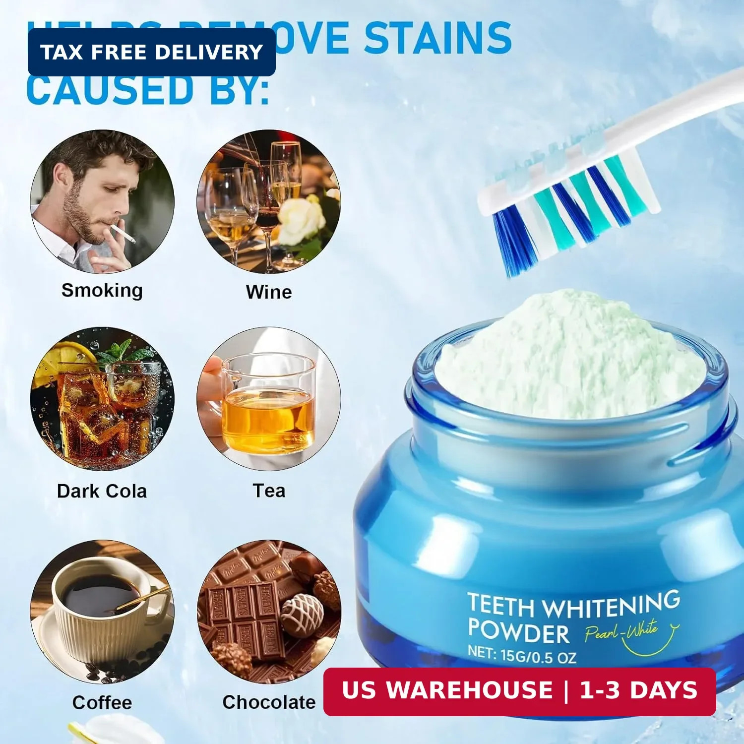 Purely WHITE DELUXE Teeth Whitening Powders,Instant Whitening and Stain Removal