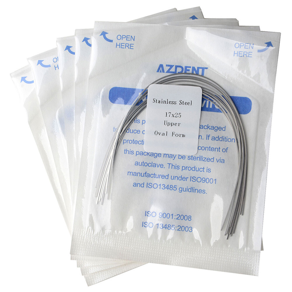 AZDENT Dental Orthodontic Rectangular Arch Wire Nature/Oval Form Stainless Steel