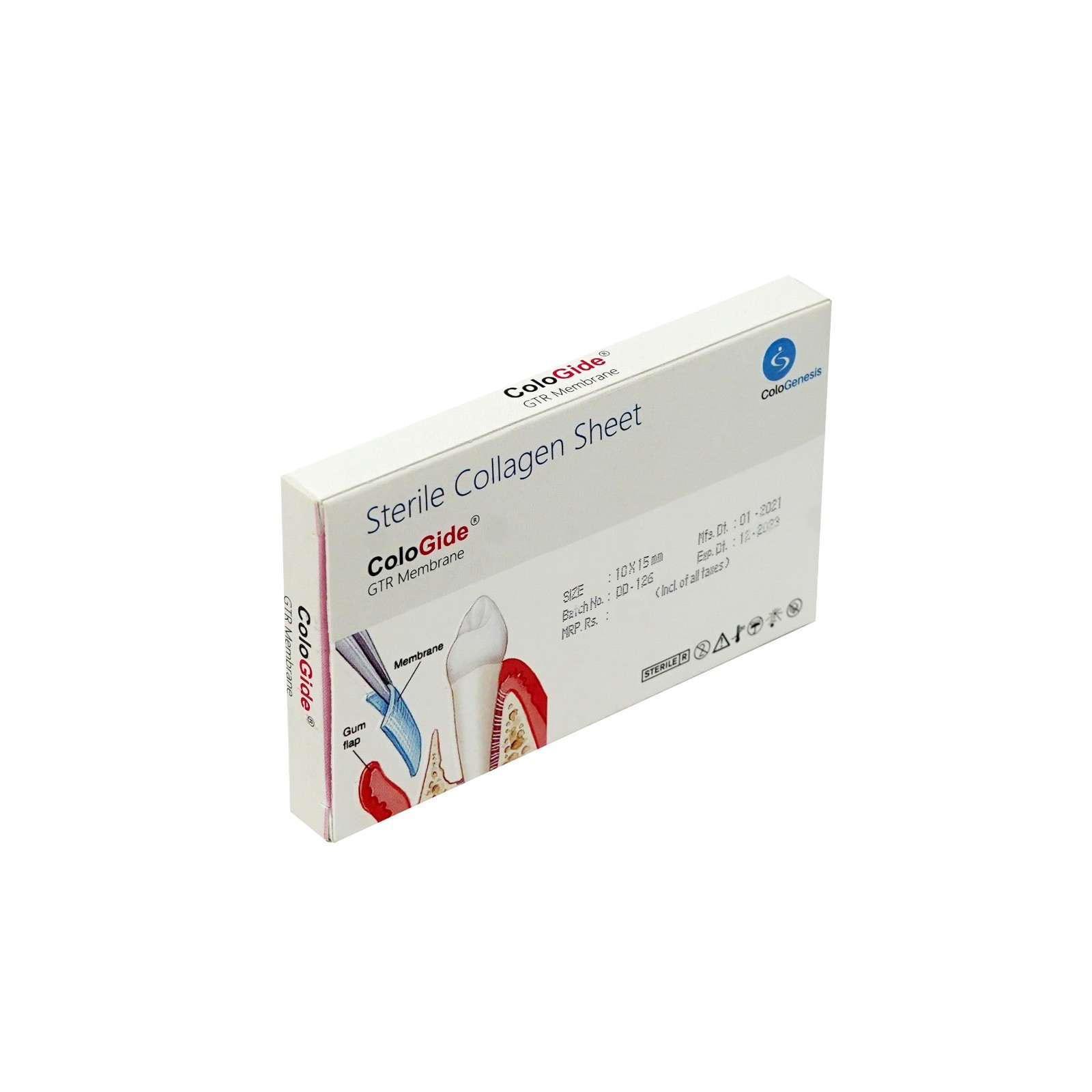 10 Pack New Colo Gide Sterile Collagen Sheet GTR Membrane 10 x 15mm -Free Ship