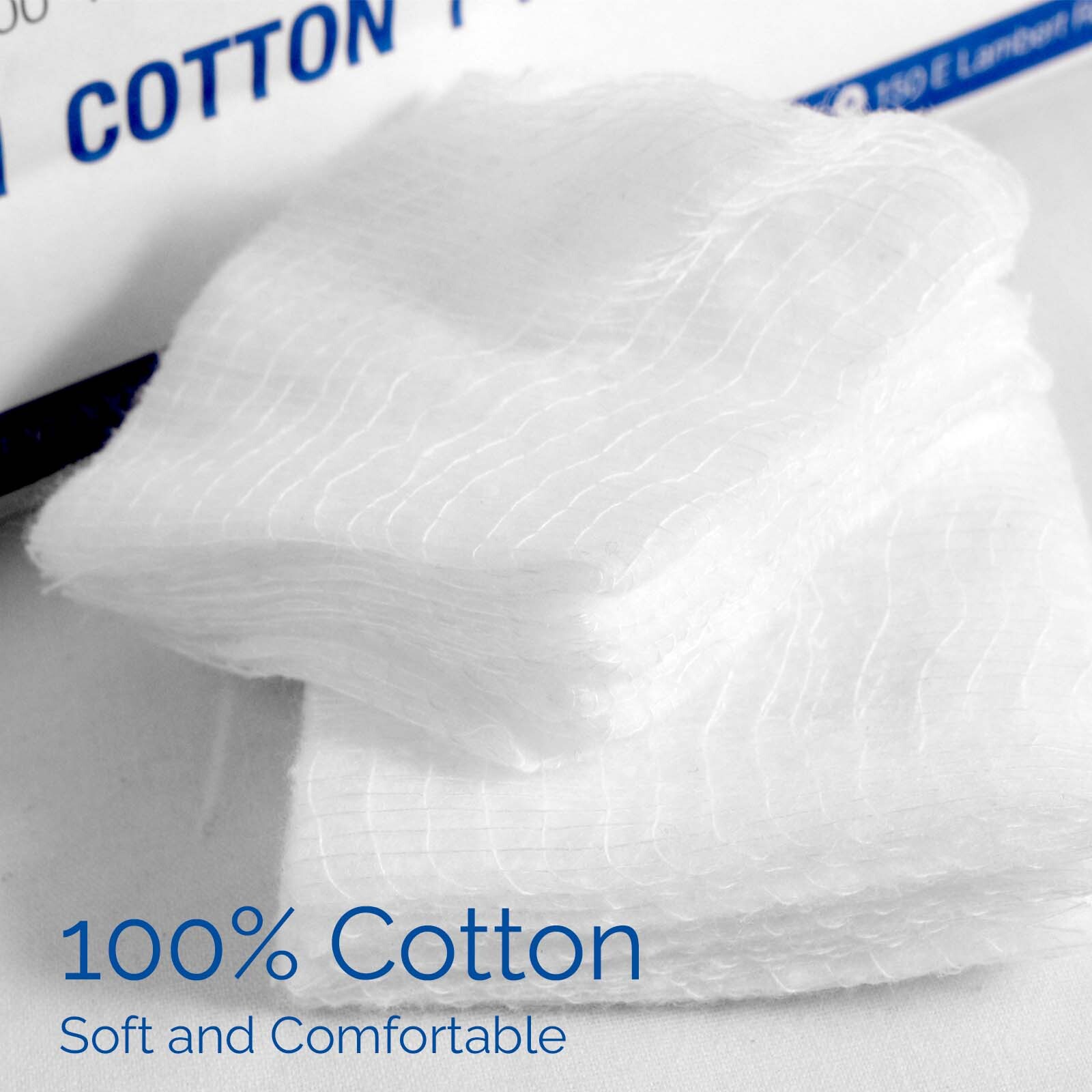 JMU Disposable Cotton Filled Sponge Medical Cotton Gauze Pads 8-Ply 2″X2″