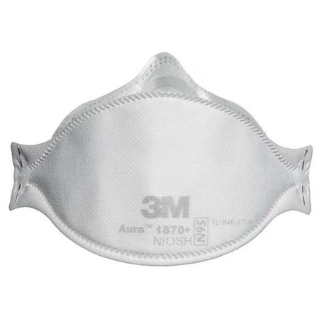 3M 1870+ Particulate Respirator & Surgical Mask, N95, Aura, Flat Fold, Nose