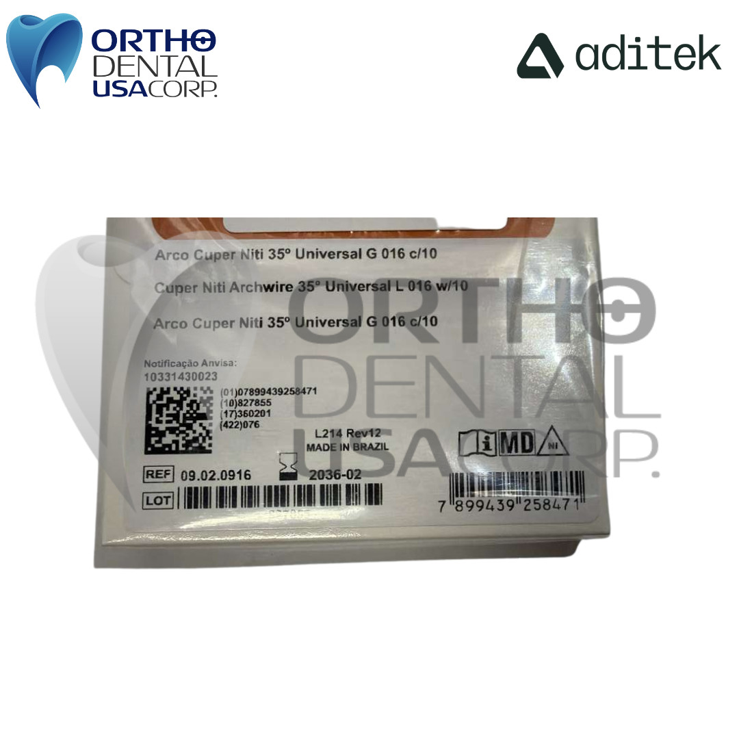 Copper Niti Archwire 35° Universal Lower 0.16″ w/10 Aditek Orthodentalusa