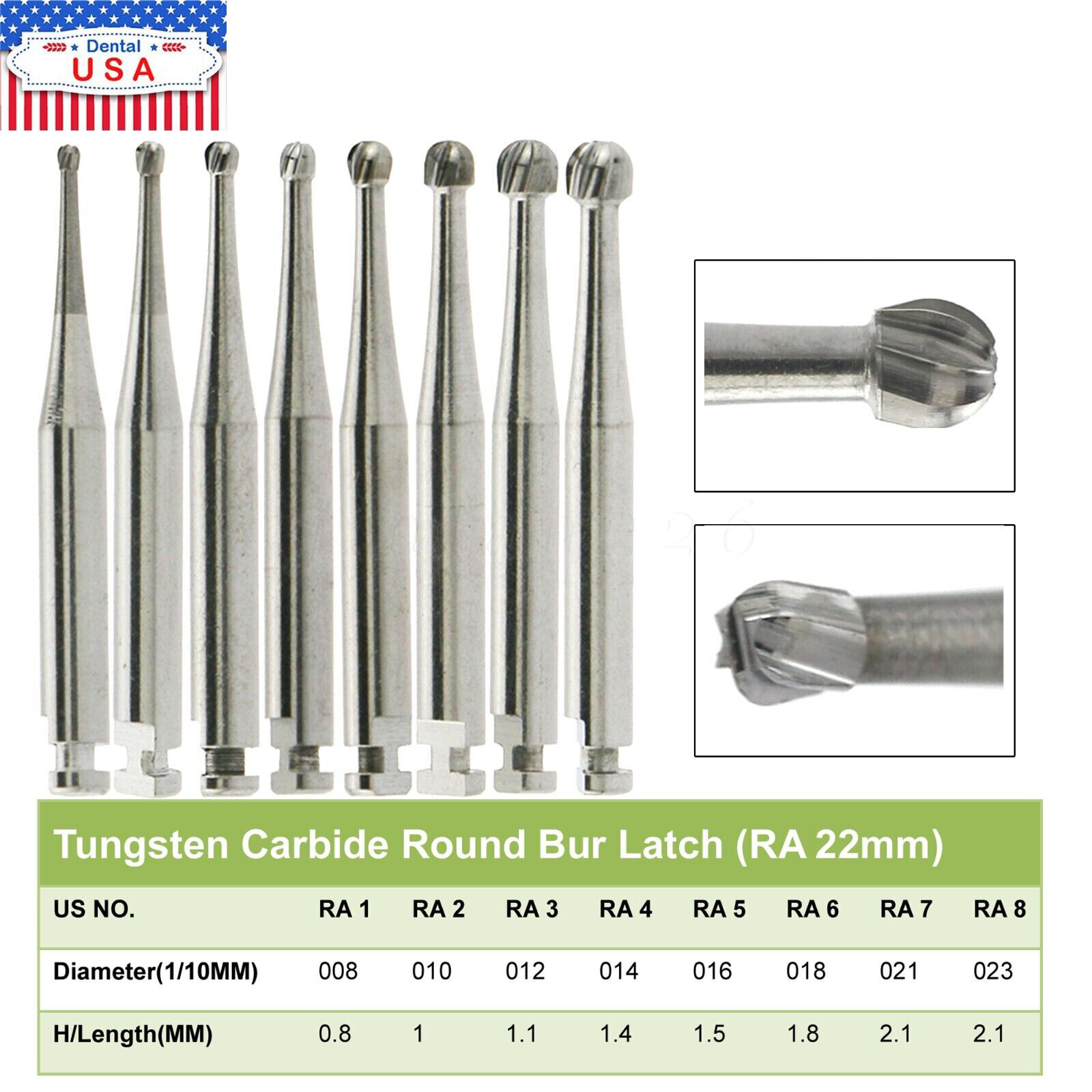 5Pcs/pack Dental Tungsten Steel Carbide Bur Fit Low Speed Contra Angle Handpiece