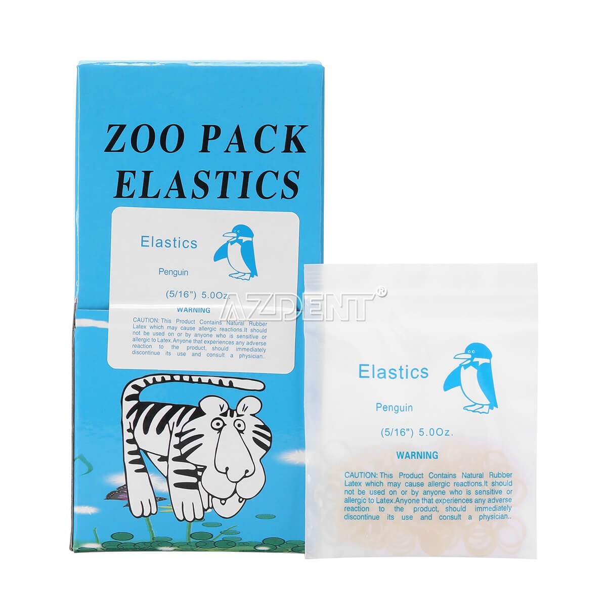 AZDENT Dental Orthodontic Ligature Ties Elastic Rubber Bands for Brackets Braces