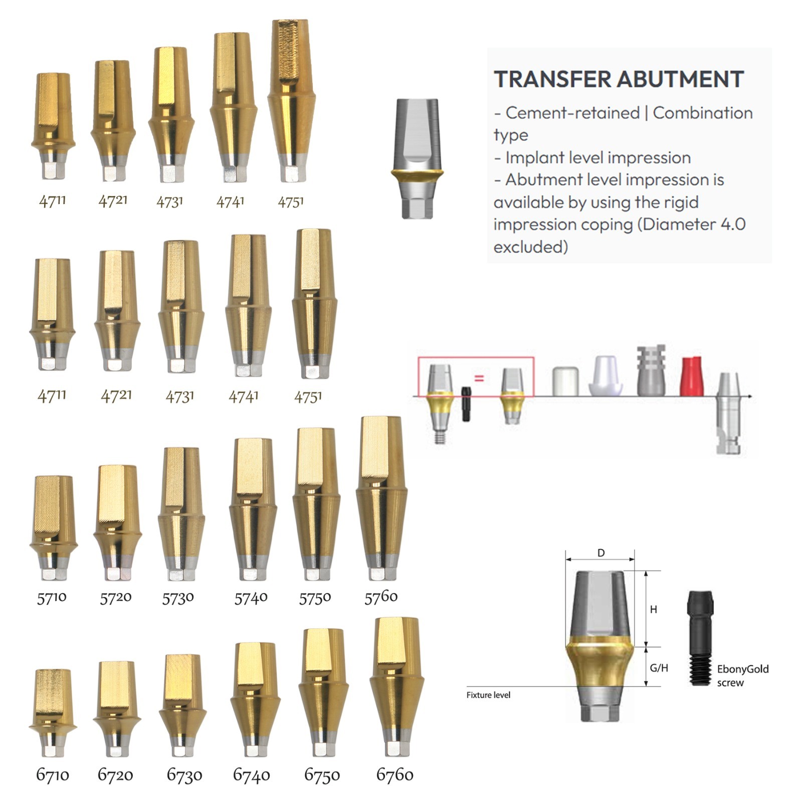 US Dental Straight Transfer Titanium Abutment Fit Osstem TS/Hiossen ET R/M
