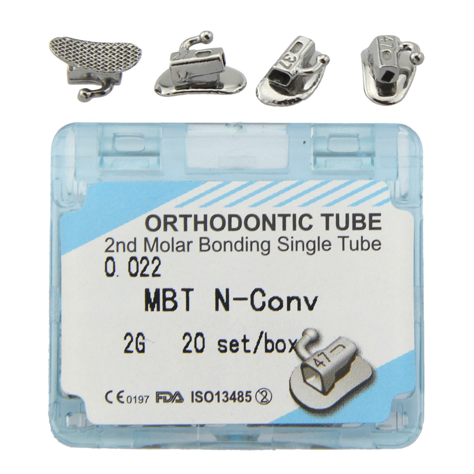 80pcs Dental Orthodontic Buccal Tubes 1st 2nd Molar MBT Roth 022 Bondable Mesh