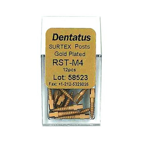 Dentatus RST-M4 Surtex Classic Gold Plated Posts Medium 4 M4 1.50 mm 12/Bx