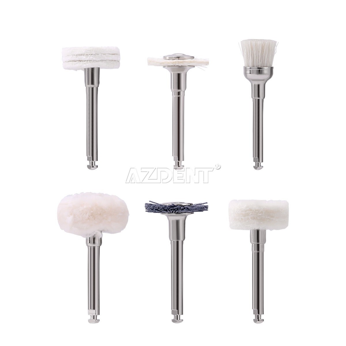 12pcs Dental Diamond Burs Silicon Carbide Felt Wheels Polishing Kit RA 2.35mm US