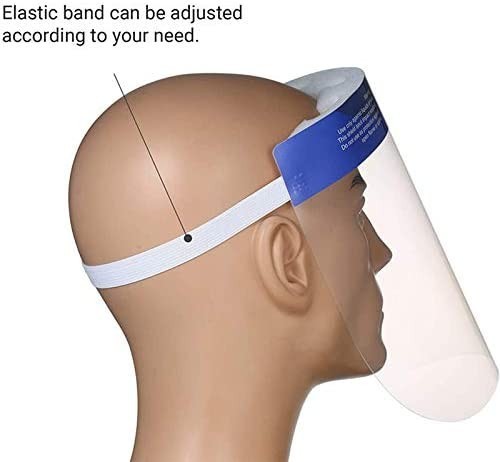 Safety Full Face Shield Clear Guard Protector Mask Anti-Fog + Elastic Head Band