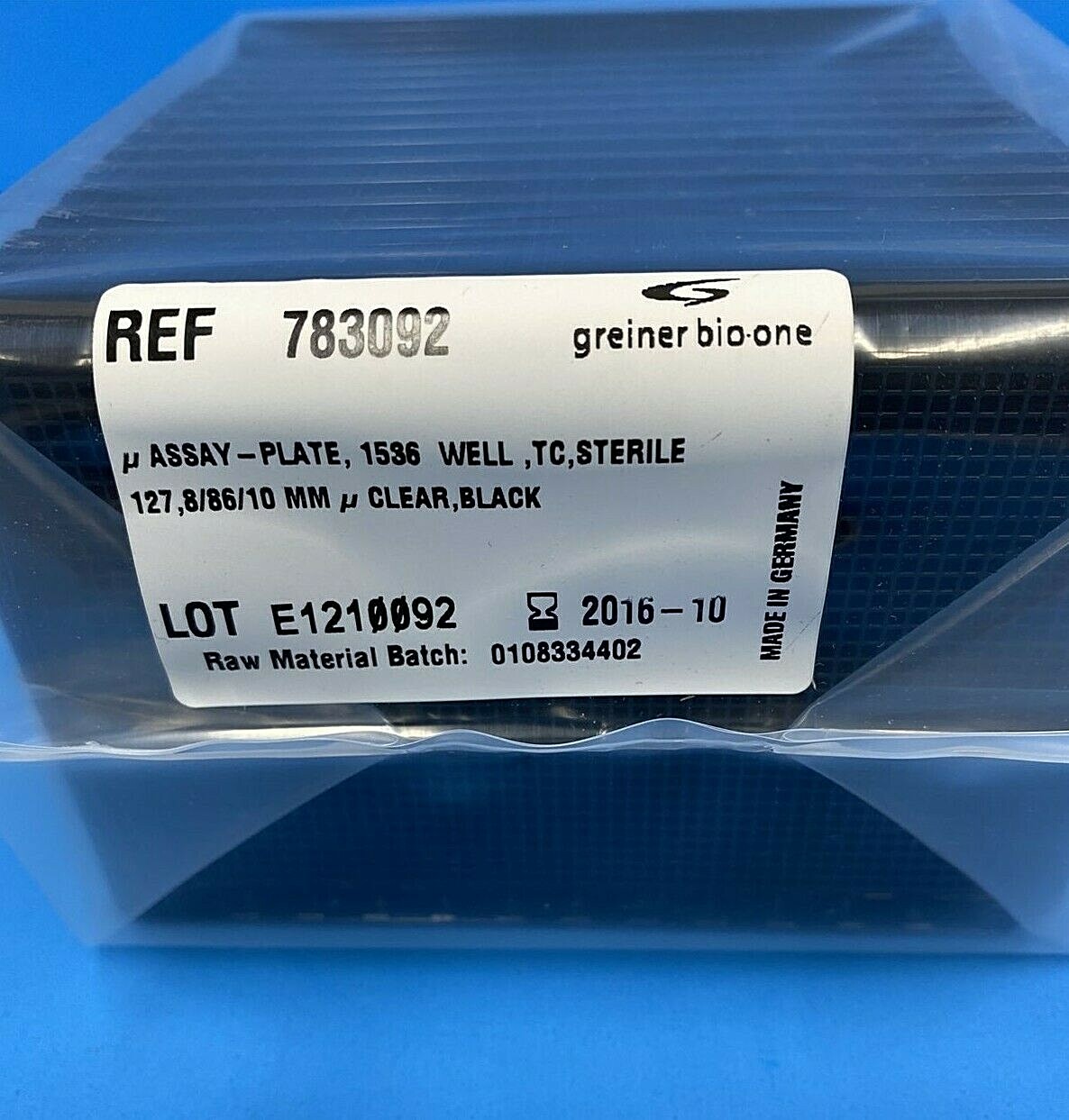 Greiner Bio-One Microplate 1536 Well Black 15 Plates