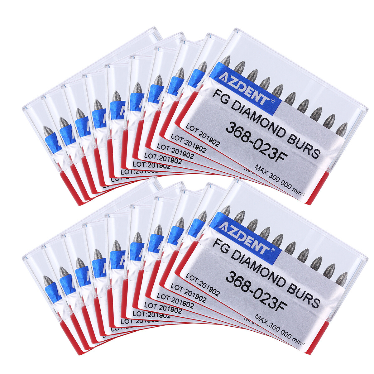 AZDENT Dental Dimond Burs Football #368-023F Fine Red 10Pcs/Pack