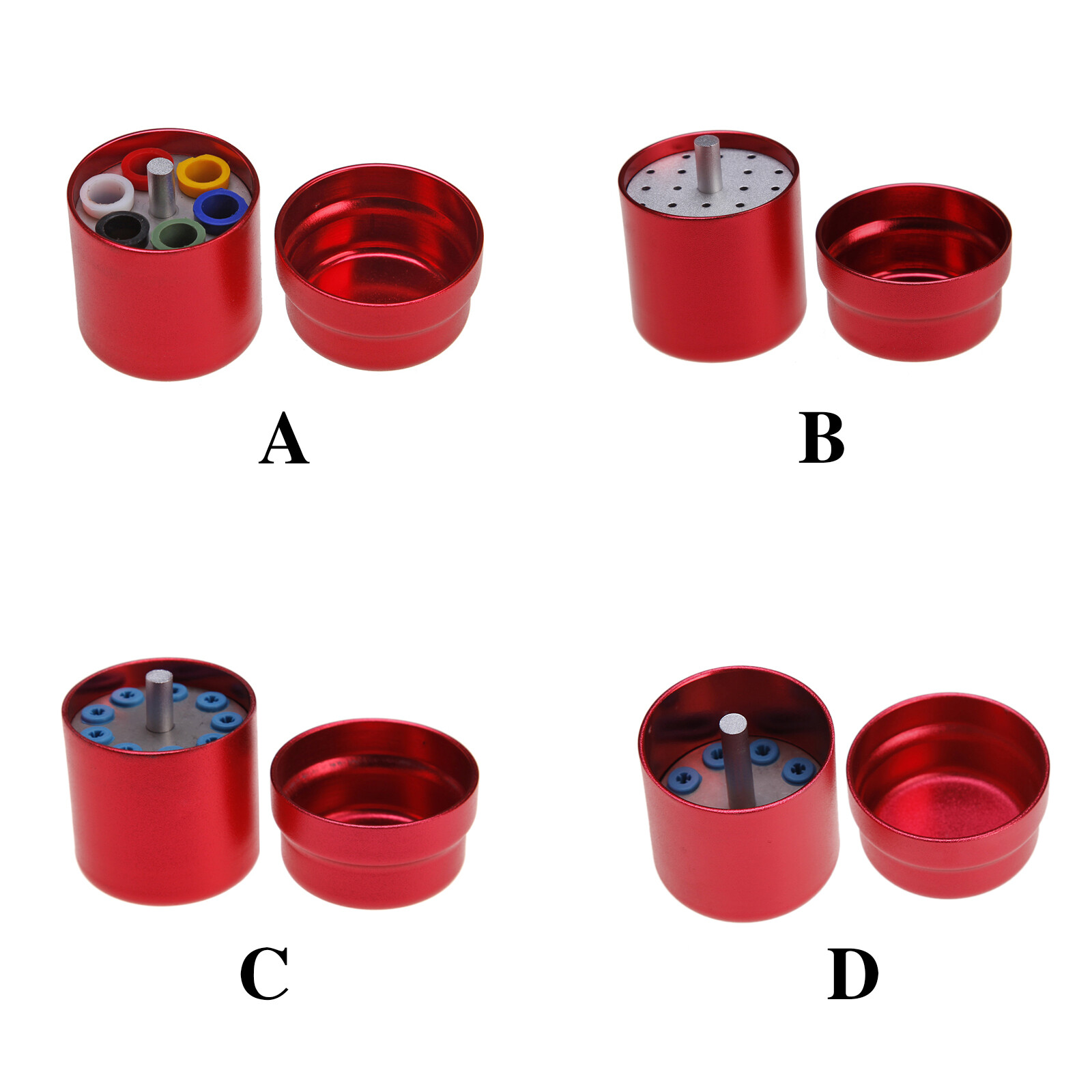 Dental Bur Holder Block with Cover Autoclave Disinfection Box 20/9/6 Holes ty