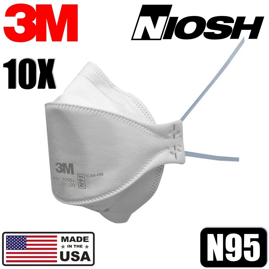 3M Aura 9205+ N95 NIOSH Approved Particulate Respirator Face Mask | USA Made |