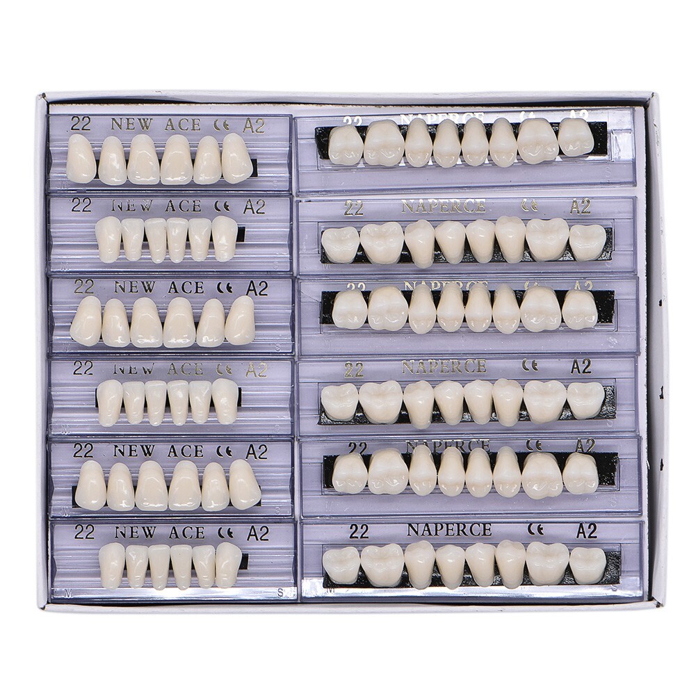 1/3/5Box 22#A2 Dental Acrylic Resin Denture Full Set Teeth Upper Lower Shade USA