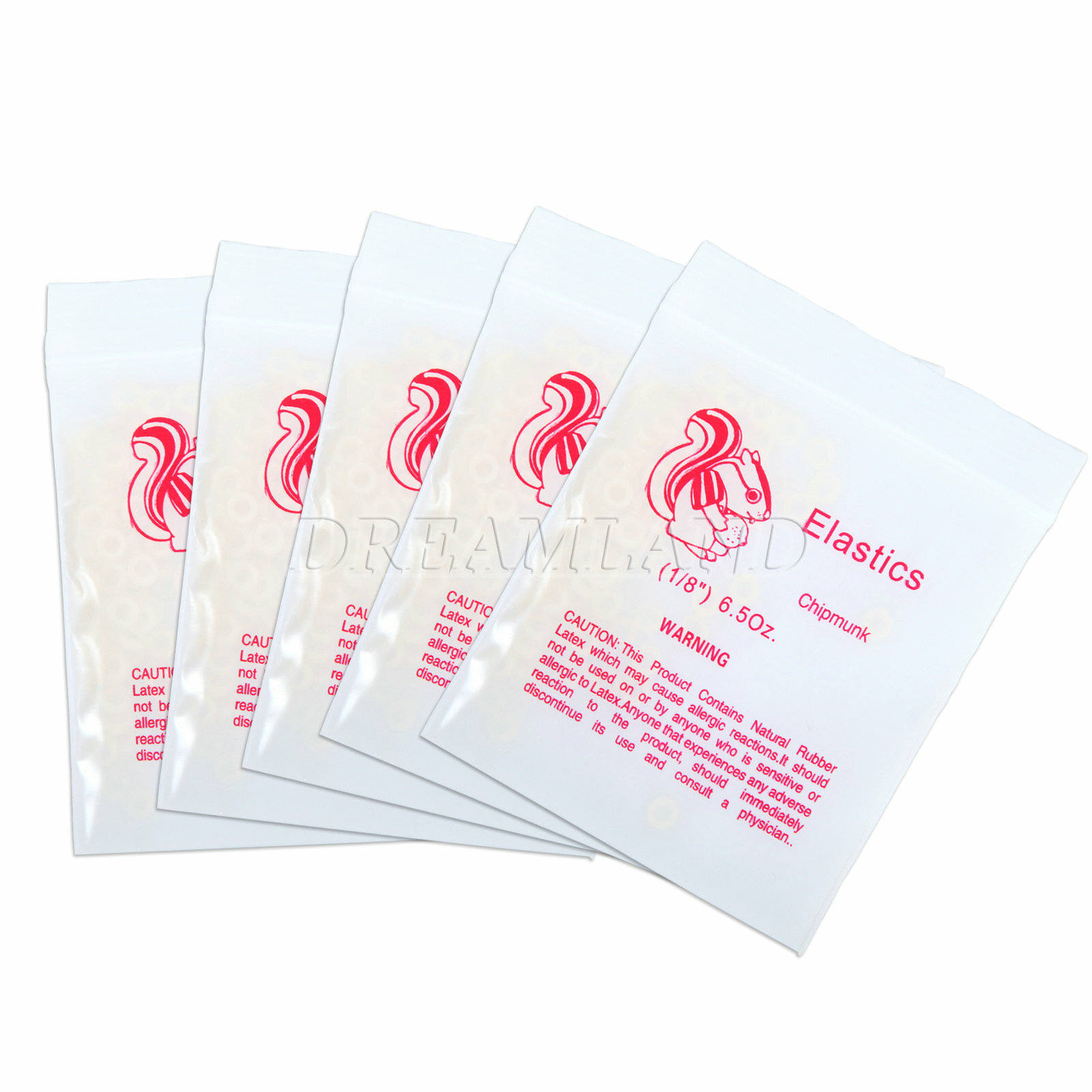 1 Box Dental Orthod Rubber Bands Elastics Latex Braces 6.5 oz 1/8” Chipmunk