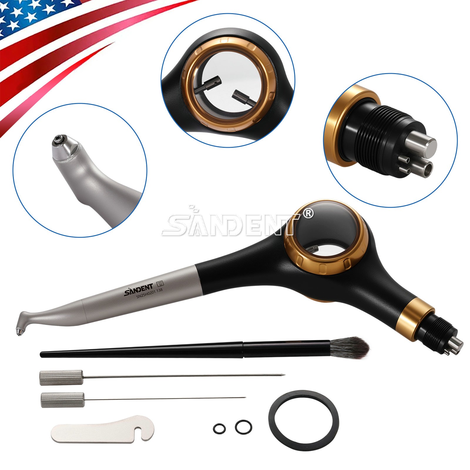 SANDENT Dental Air Polisher Supragingival Handpiece dt
