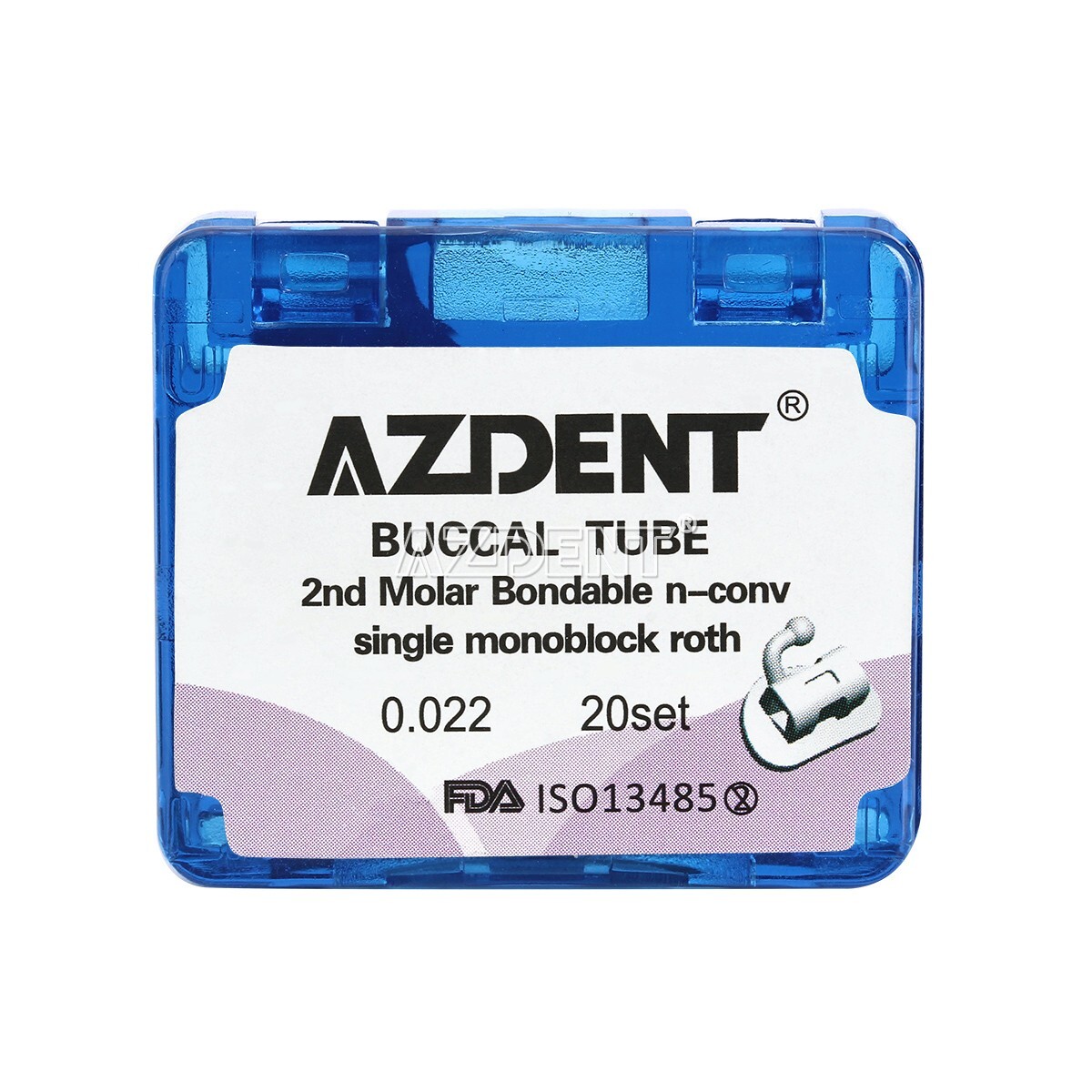 20 sets AZDENT Orthodontic Buccal Tube Roth.022″ 2nd Molar Non-Conv Bondable