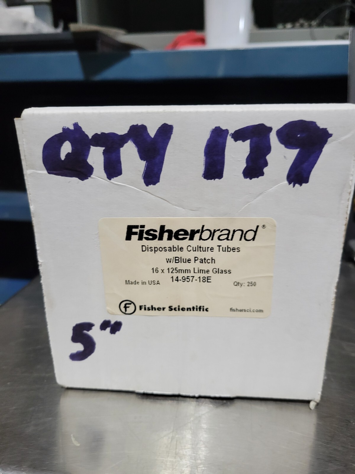 Qty. 179 Fisherbrand 14-957-18E – 16x125mm Lime Glass Disposable Culture Tubes