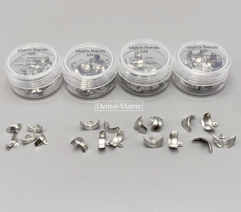 Dental Sectional Contoured System Matrix Bands M4 Metal Matrices Refill 50pcs