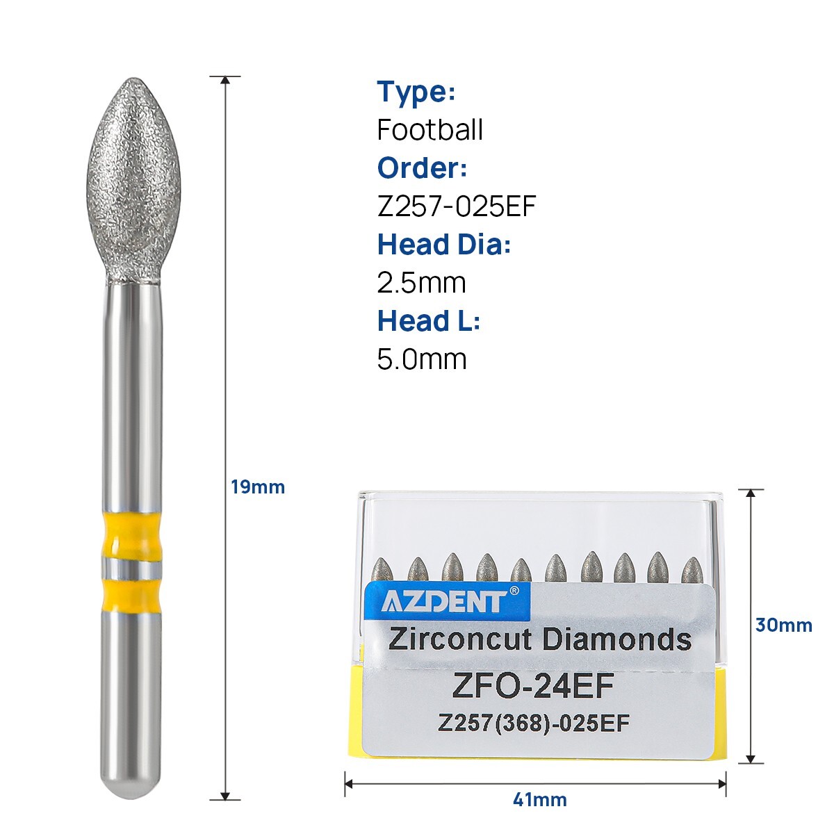 Taladros de cerámica dentales FG 1,6 mm con fresas diamante corte óxido circonio