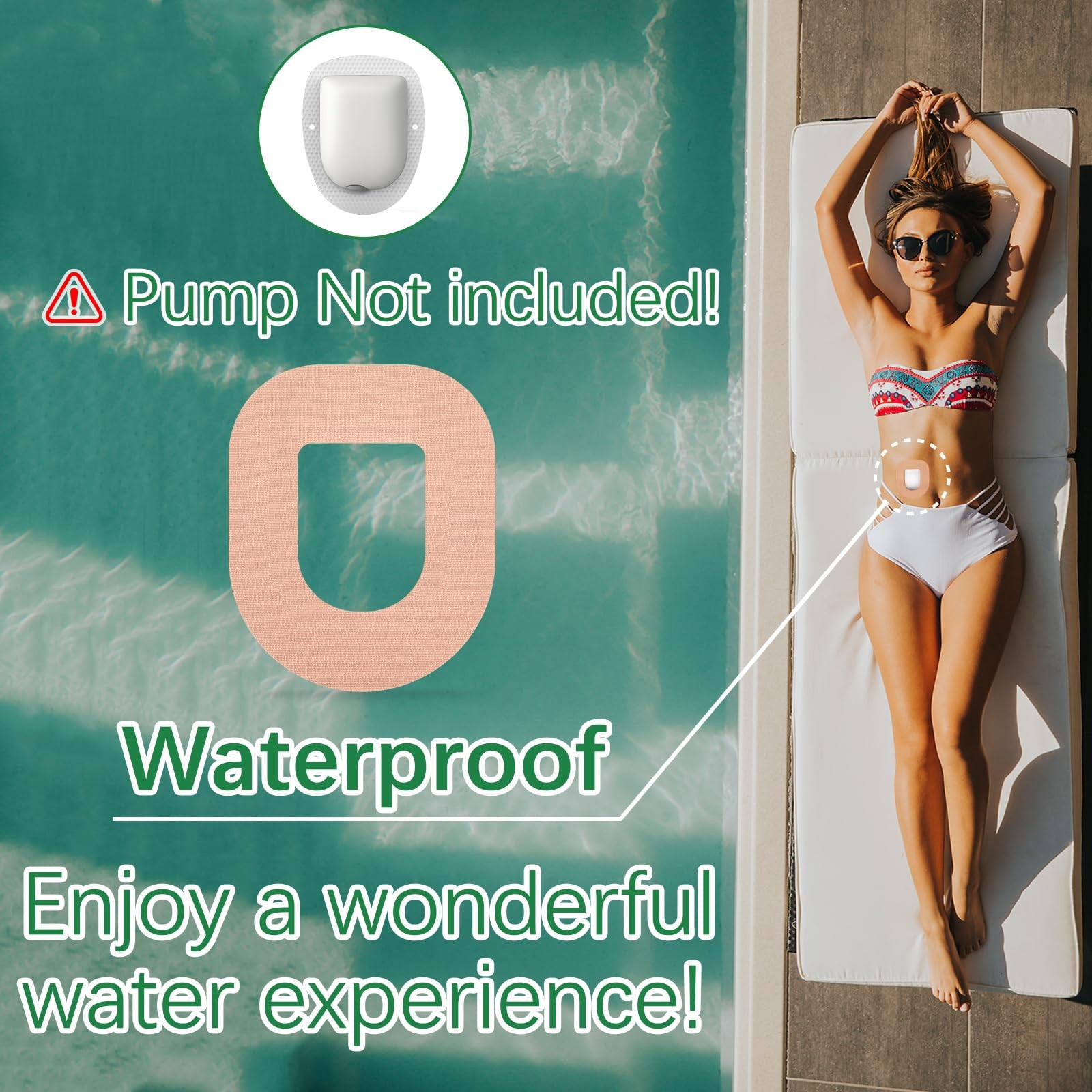 Omnipod 5 Adhesive Patches, 30 Pack Waterproof & Breathable Patches 30, Biege