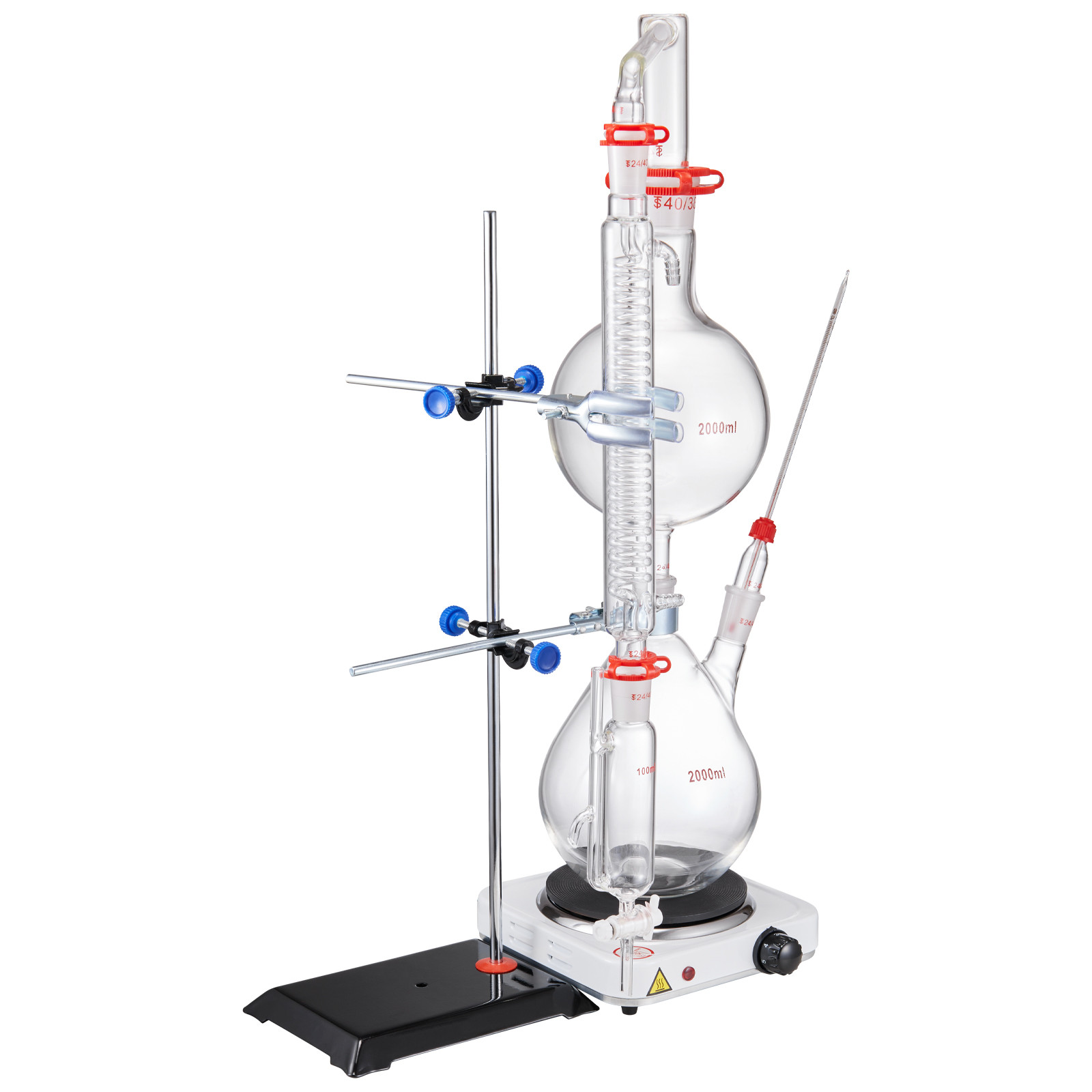 VEVOR 2L Essential Oil Steam Distillation Kit Distillation Apparatus 28 pcs Set